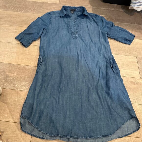 CHELSEA & THEODORE WOMENS BLUE DENIM DRESS MEDIUM - Picture 1 of 6